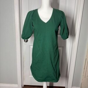 Velvet by Graham & Spencer for Anthropologie Green Puff Sleeve Dress – Size S